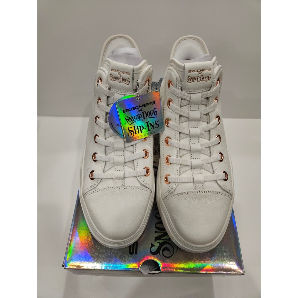 Skechers x Snoop Dogg Snoop One Leather White Rose Gold Slip-Ins Womens Size 8 - Picture 6 of 7